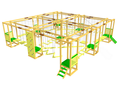 Детский веревочный парк 16 этапов